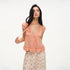 lvetong_Lace_Bow_Tie_V-neck_Puff_Sleeve_Peach_Pink_Women&