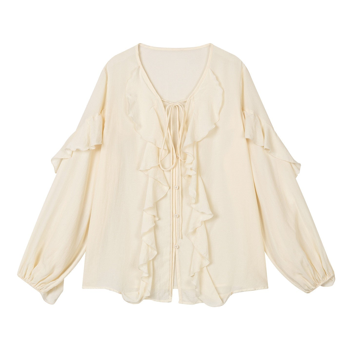 lvetong_Lyocell_Tie_V-neck_Cardigan_Loose_Street_Style_Women_Beige_Long_Sleeve_T-Shirts_MISSTT