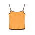lvetong Patchwork Slim Fit Street Style Cropped Strappy Cotton Blend Tank Camisoles