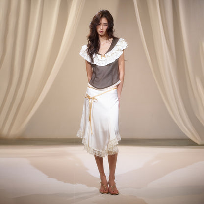 lvetong_Polka_Dot_Ruffle_V-neck_Satin_Lace_Women&