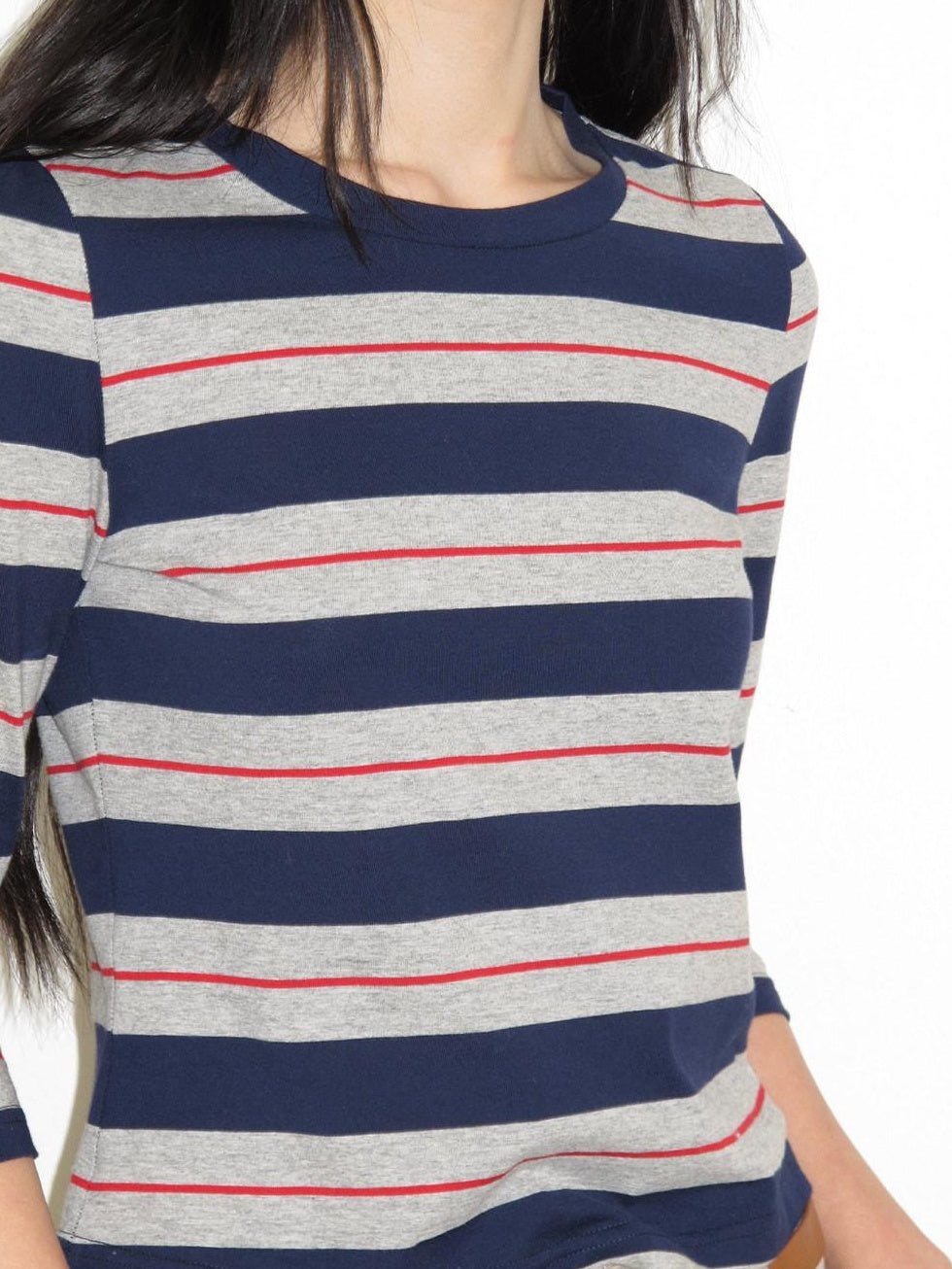 lvetong Pure Cotton Striped Slim Fit Streetwear Crew Neck Long Sleeve T-Shirts