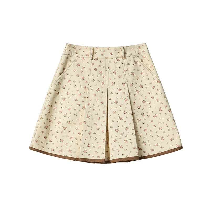 lvetong_Soft_100_Percent_Cotton_Pleated_Street_A_Line_Women_Yellow_Floral_Midi_Skirts_MISSTT