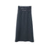lvetong Soft Cotton Blend Vintage H Line Straight Long Solid Gray Women Maxi Skirts