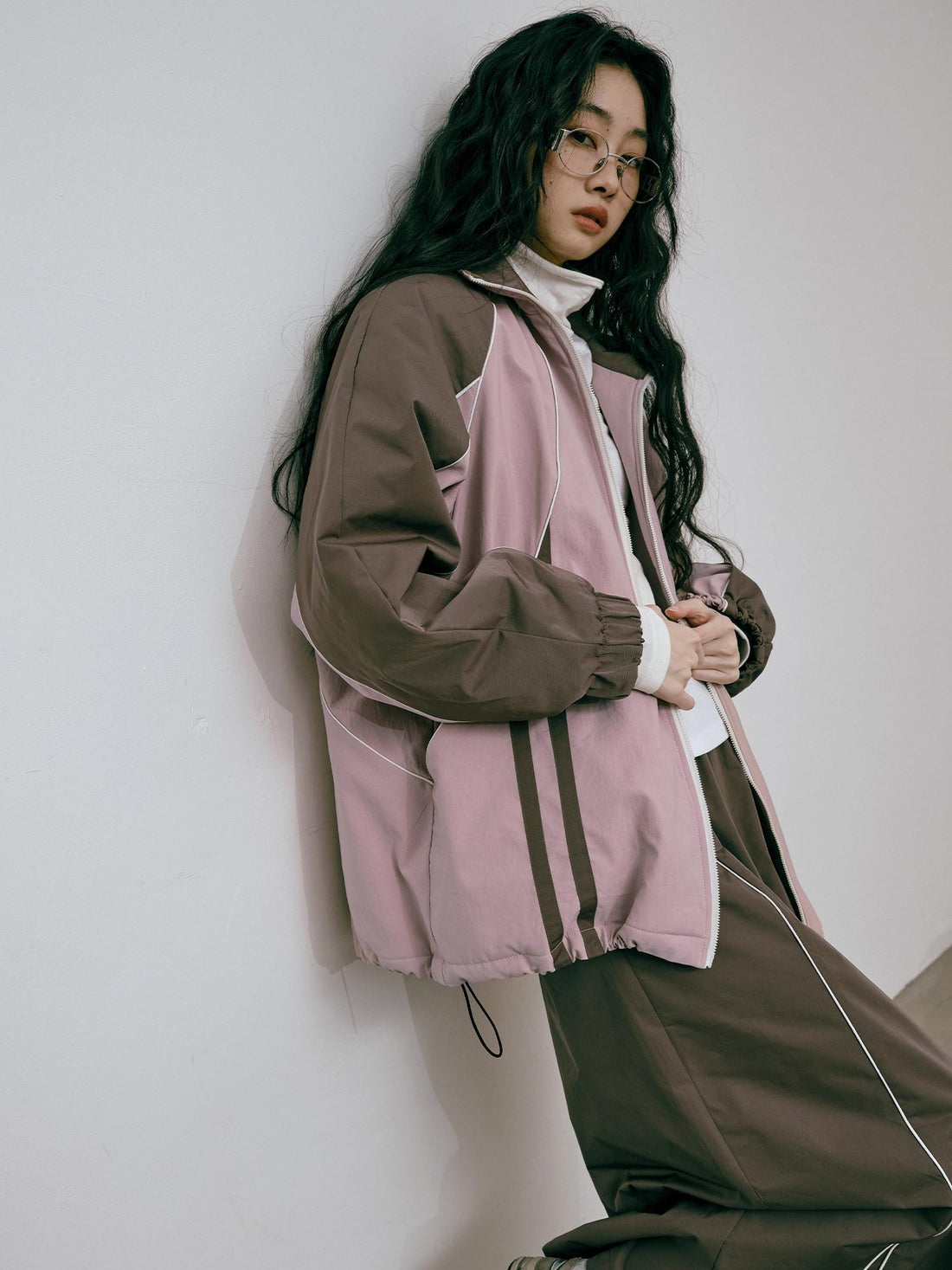 lvetong Soft Cotton Padded Boxy Oversized Fit Women Brown Pink Outerwear Puffer Jackets