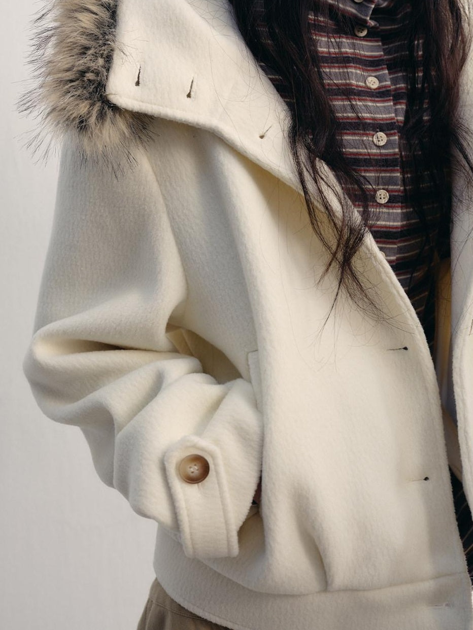 lvetong Thick Hooded Oversized Streetwear Athleisure Young Women White Cropped Jackets