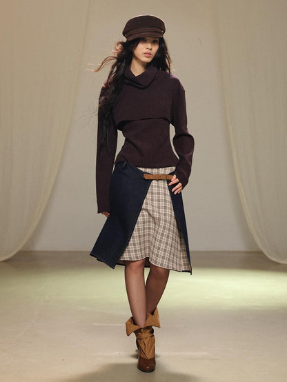 lvetong Two Piece Layered Stacked Neck Slim Fit Women&