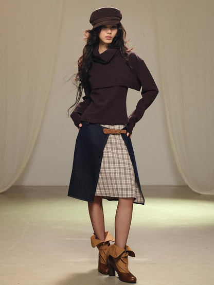 lvetong Two Piece Layered Stacked Neck Slim Fit Women&