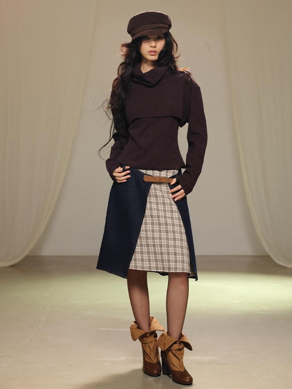 lvetong Two Piece Layered Stacked Neck Slim Fit Women&