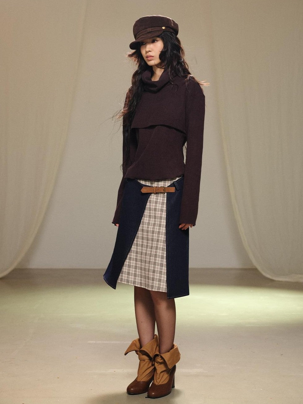 lvetong Two Piece Layered Stacked Neck Slim Fit Women&