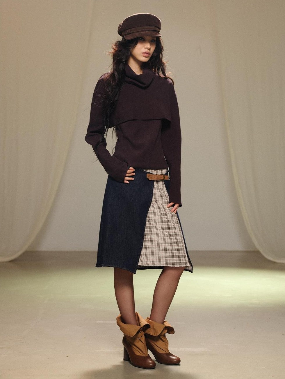 lvetong Two Piece Layered Stacked Neck Slim Fit Women&