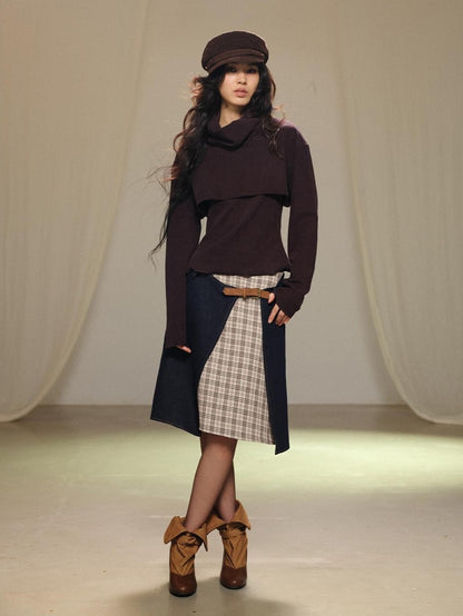 lvetong Two Piece Layered Stacked Neck Slim Fit Women&