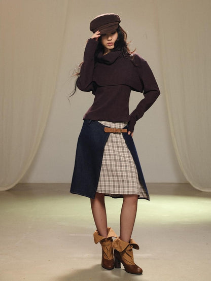 lvetong Two Piece Layered Stacked Neck Slim Fit Women&