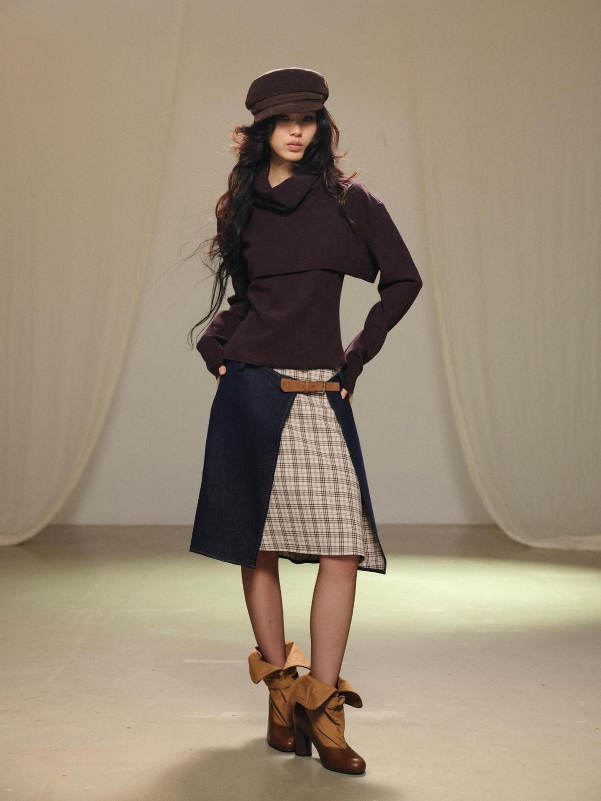 lvetong Two Piece Layered Stacked Neck Slim Fit Women&