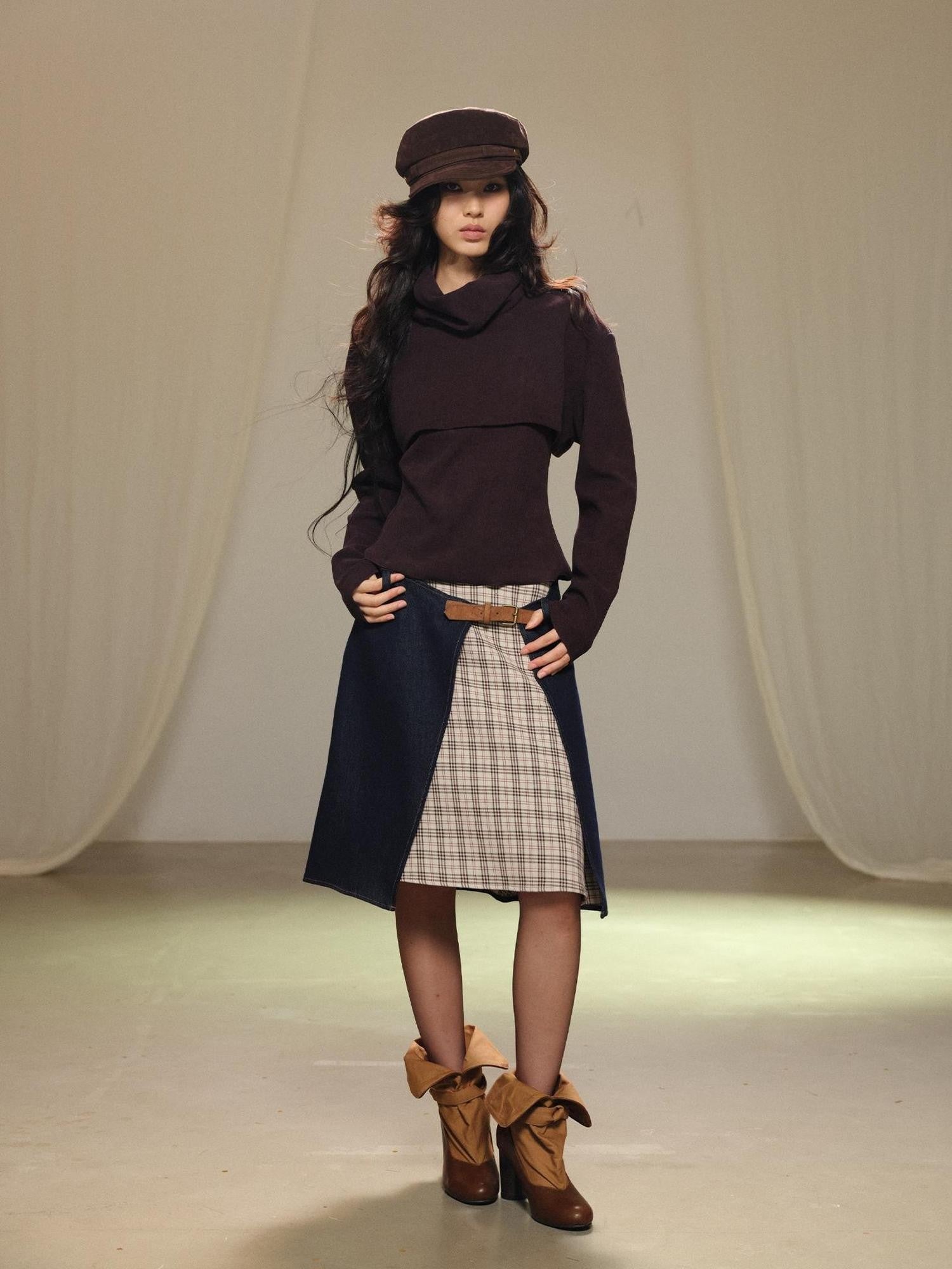 lvetong Two Piece Layered Stacked Neck Slim Fit Women&