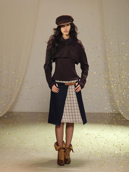 lvetong Two Piece Layered Stacked Neck Slim Fit Women&