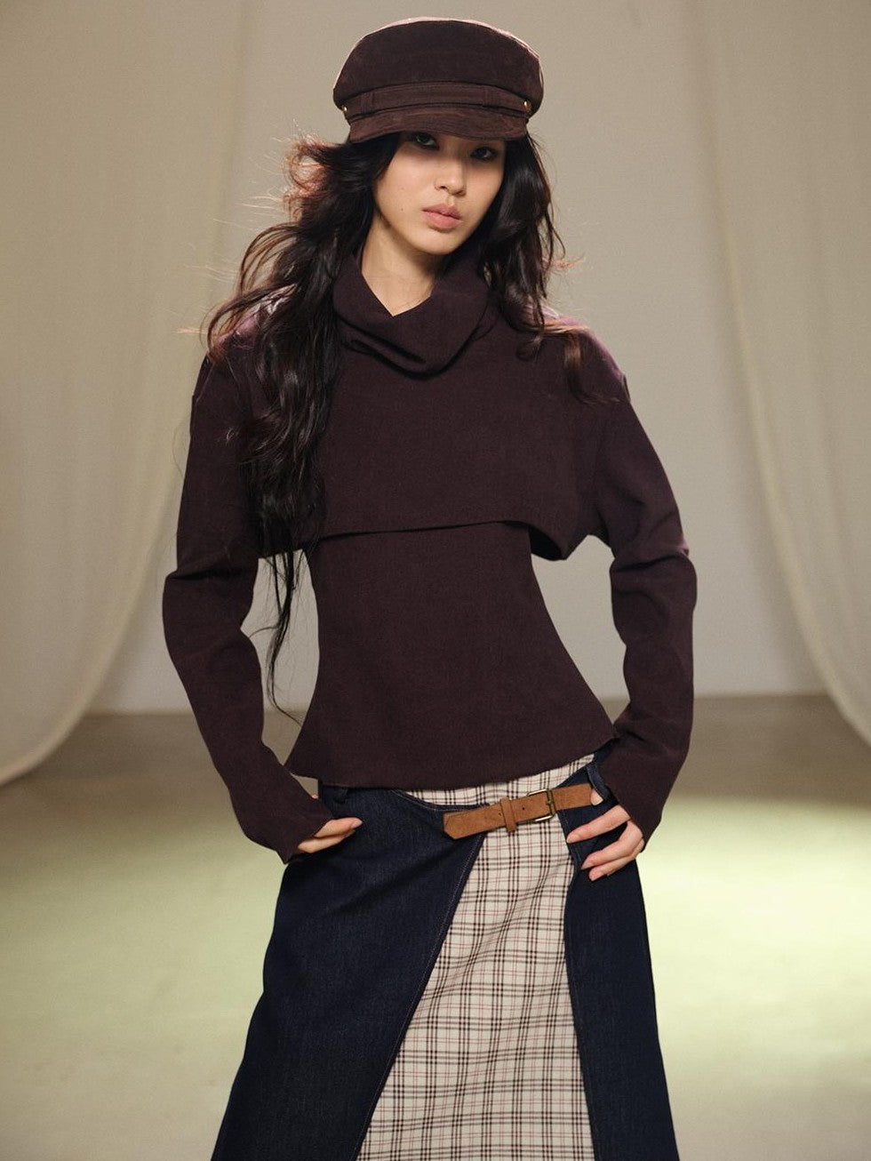lvetong Two Piece Layered Stacked Neck Slim Fit Women&
