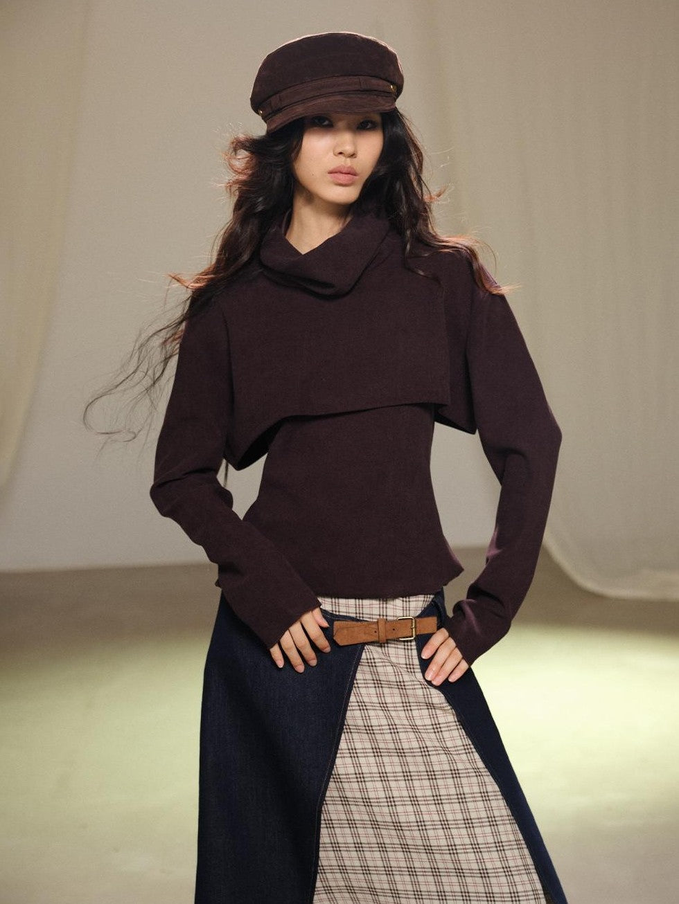 lvetong Two Piece Layered Stacked Neck Slim Fit Women&