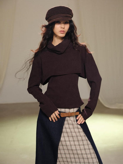 lvetong Two Piece Layered Stacked Neck Slim Fit Women&