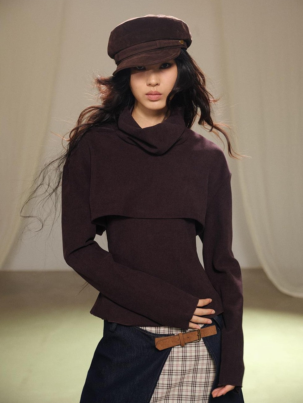 lvetong Two Piece Layered Stacked Neck Slim Fit Women&