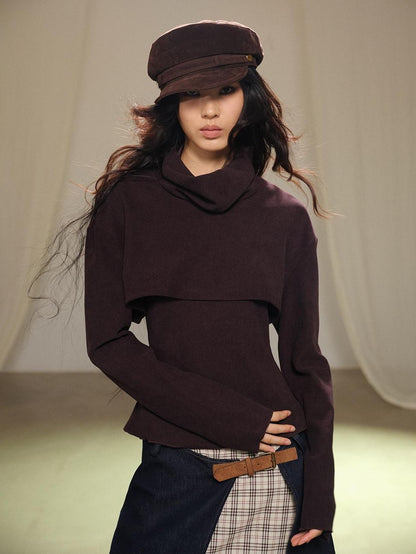 lvetong Two Piece Layered Stacked Neck Slim Fit Women&