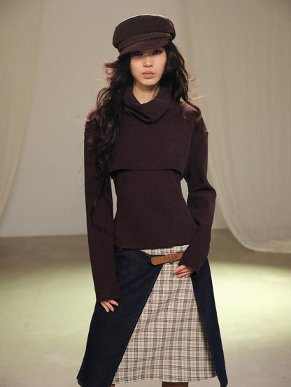 lvetong Two Piece Layered Stacked Neck Slim Fit Women&