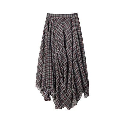 lvetong_Vintage_Plaid_Asymmetrical_Hem_A_Line_Women&
