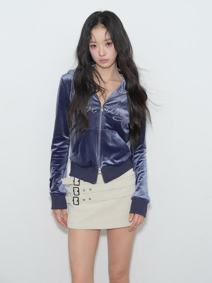lvetong Waist Cinch Low Rise Pu Suede A Line Streetwear Slim Fit Women Mini Skirts