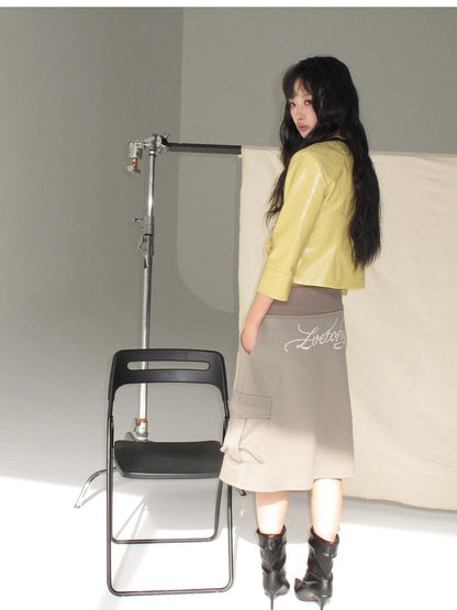 lvetong Yellow Roundneck Three Quarter Sleeve Slim Women&