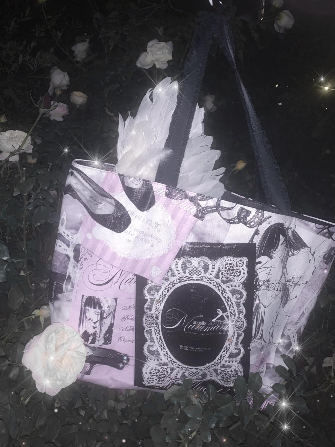 marumaruzip Angel Girl Illustration Large Capacity Commuter Tote Women&