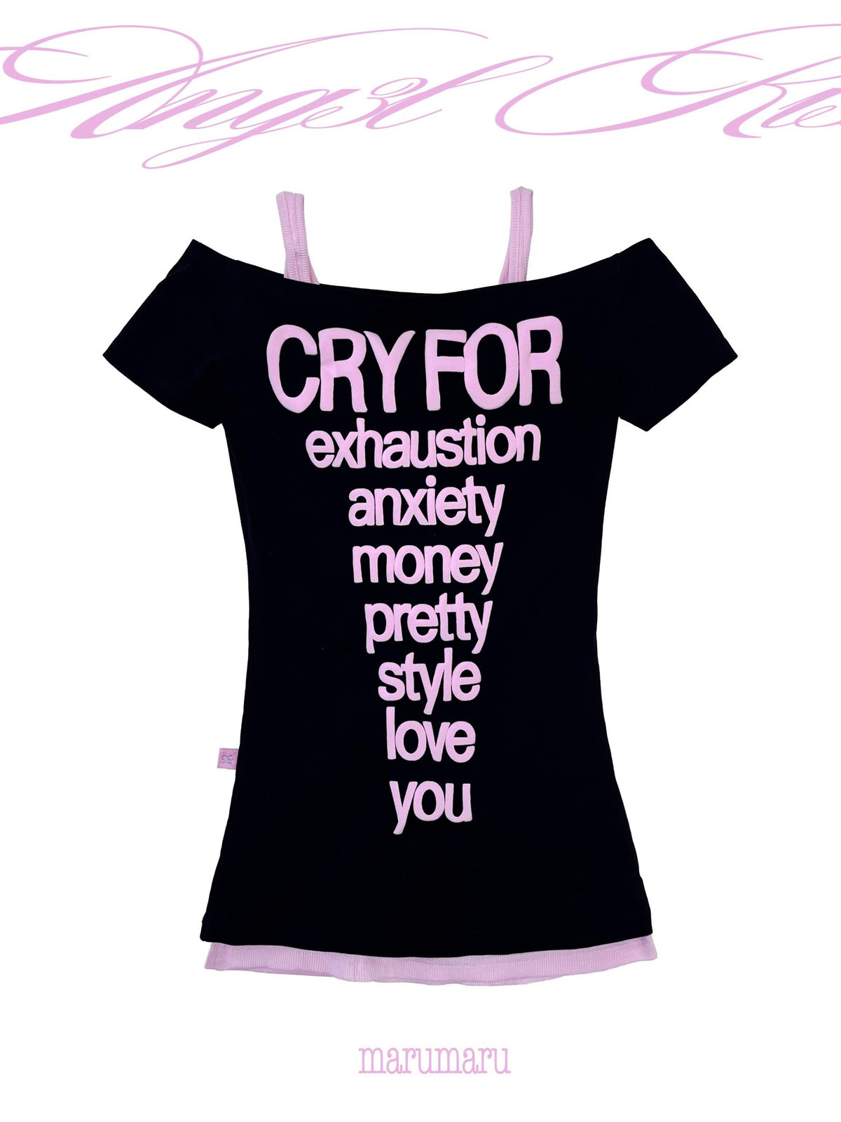 marumaruzip Colorful Y2k Print Round Neck Cotton Women&
