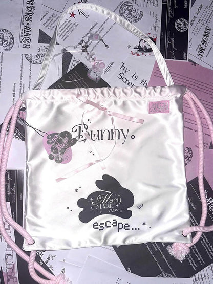 marumaruzip Cute Bow Print Satin Women&