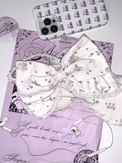 marumaruzip Light Pink Cross Floral Bow Eye Mask Women&