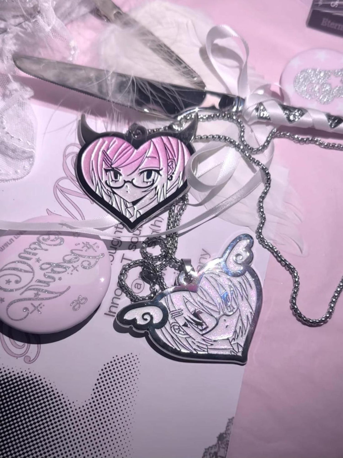marumaruzip Original Design Angel Dust Faux Enamel Subculture Women&