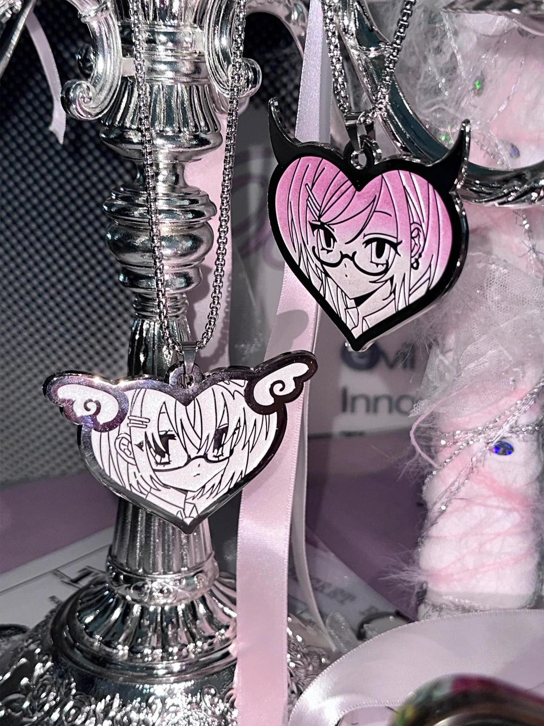 marumaruzip Original Design Angel Dust Faux Enamel Subculture Women&