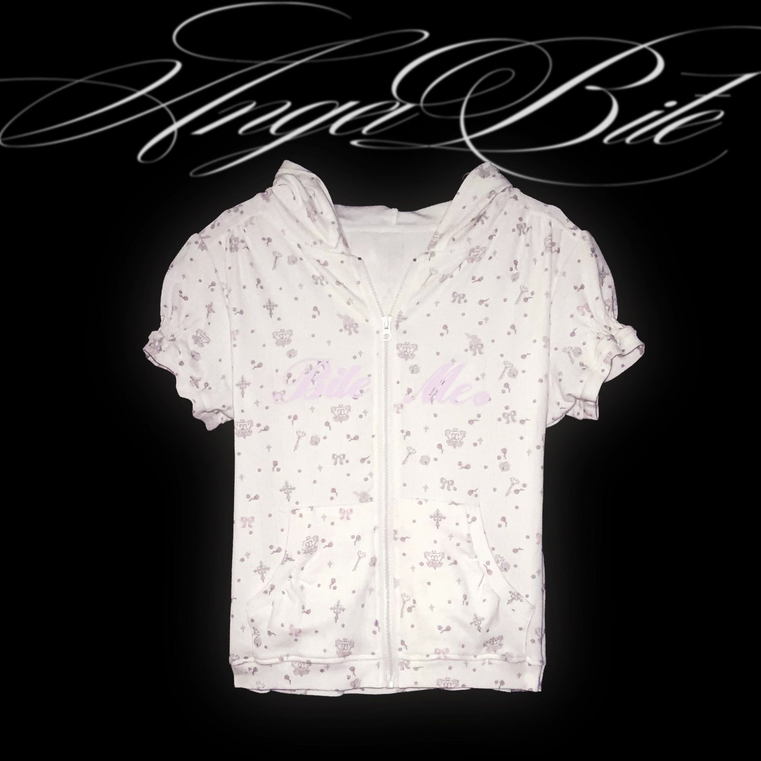 marumaruzip_Pink_Cross_Floral_Allover_Print_Puff_Sleeve_Women&