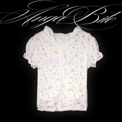 marumaruzip_Pink_Cross_Floral_Allover_Print_Puff_Sleeve_Women&