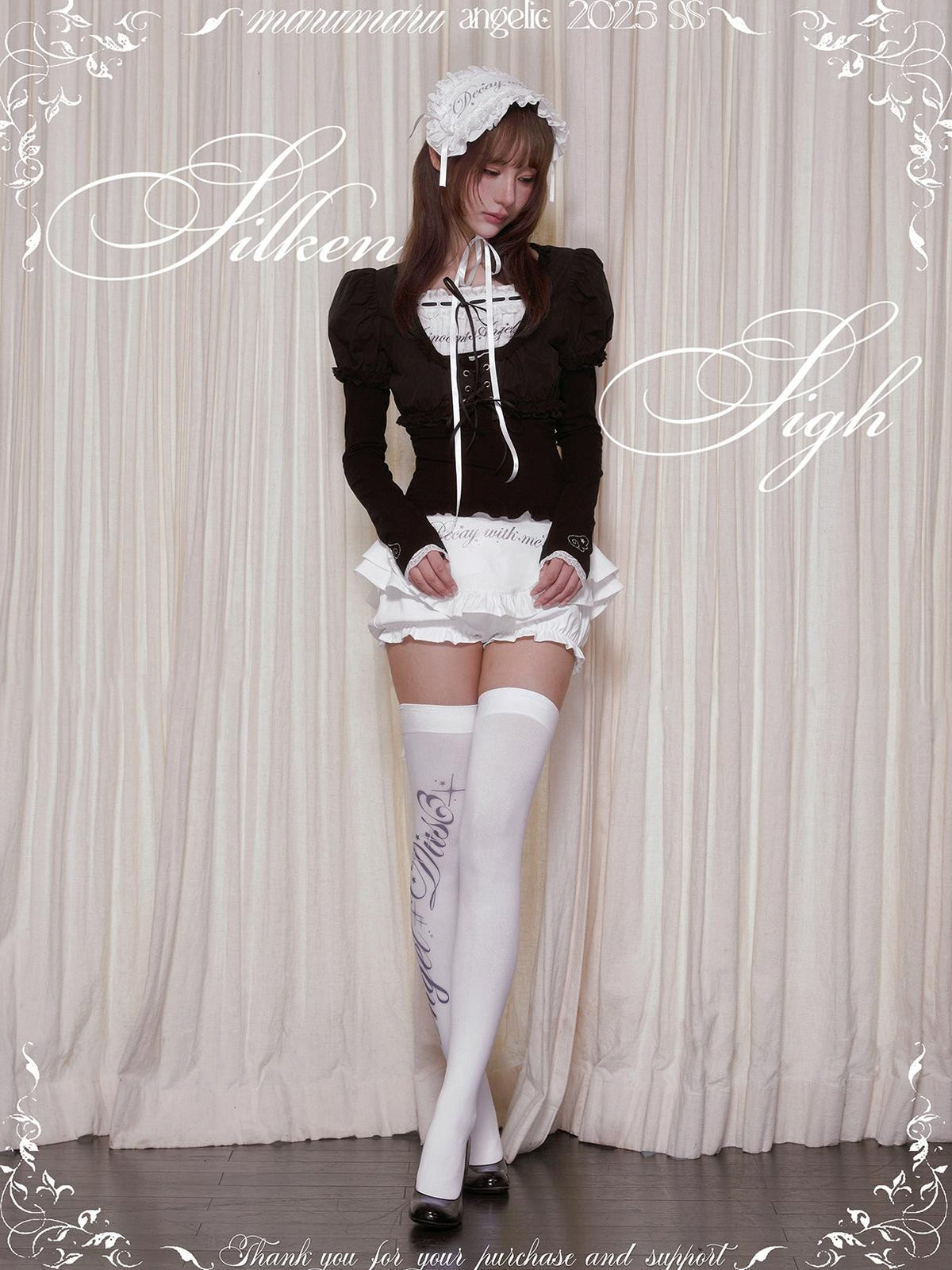 marumaruzip Puff Sleeve Drawstring Tie Cropped Women&