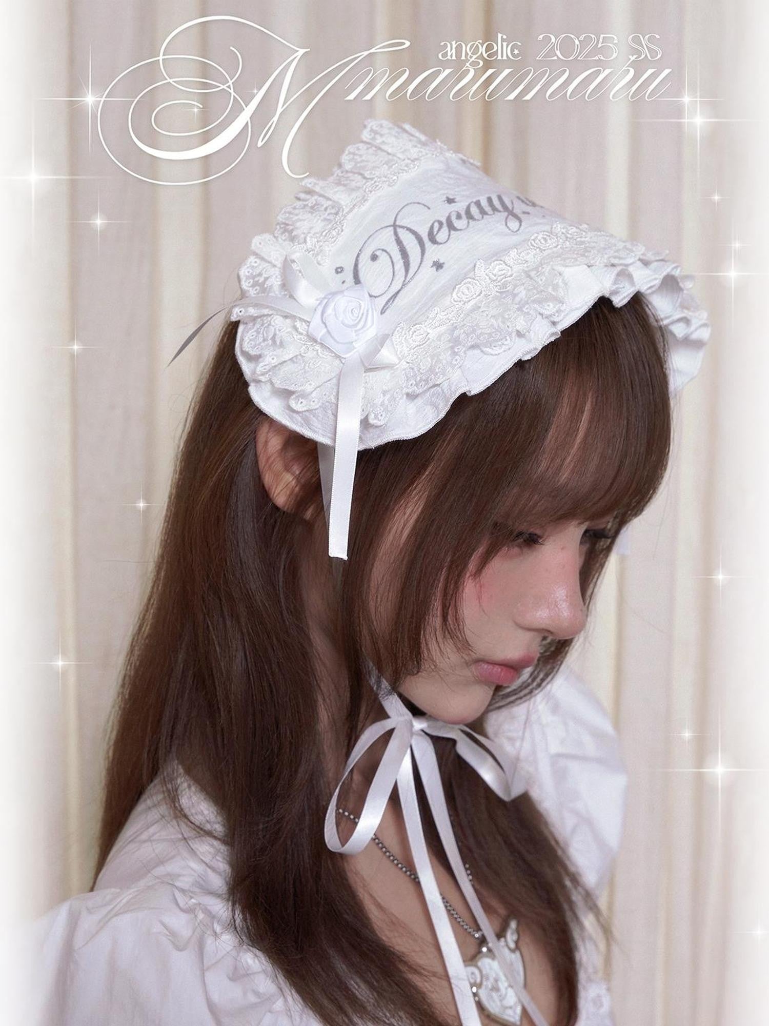 marumaruzip Silver Sparkle Angel Print Angelic Lolita Style Women&
