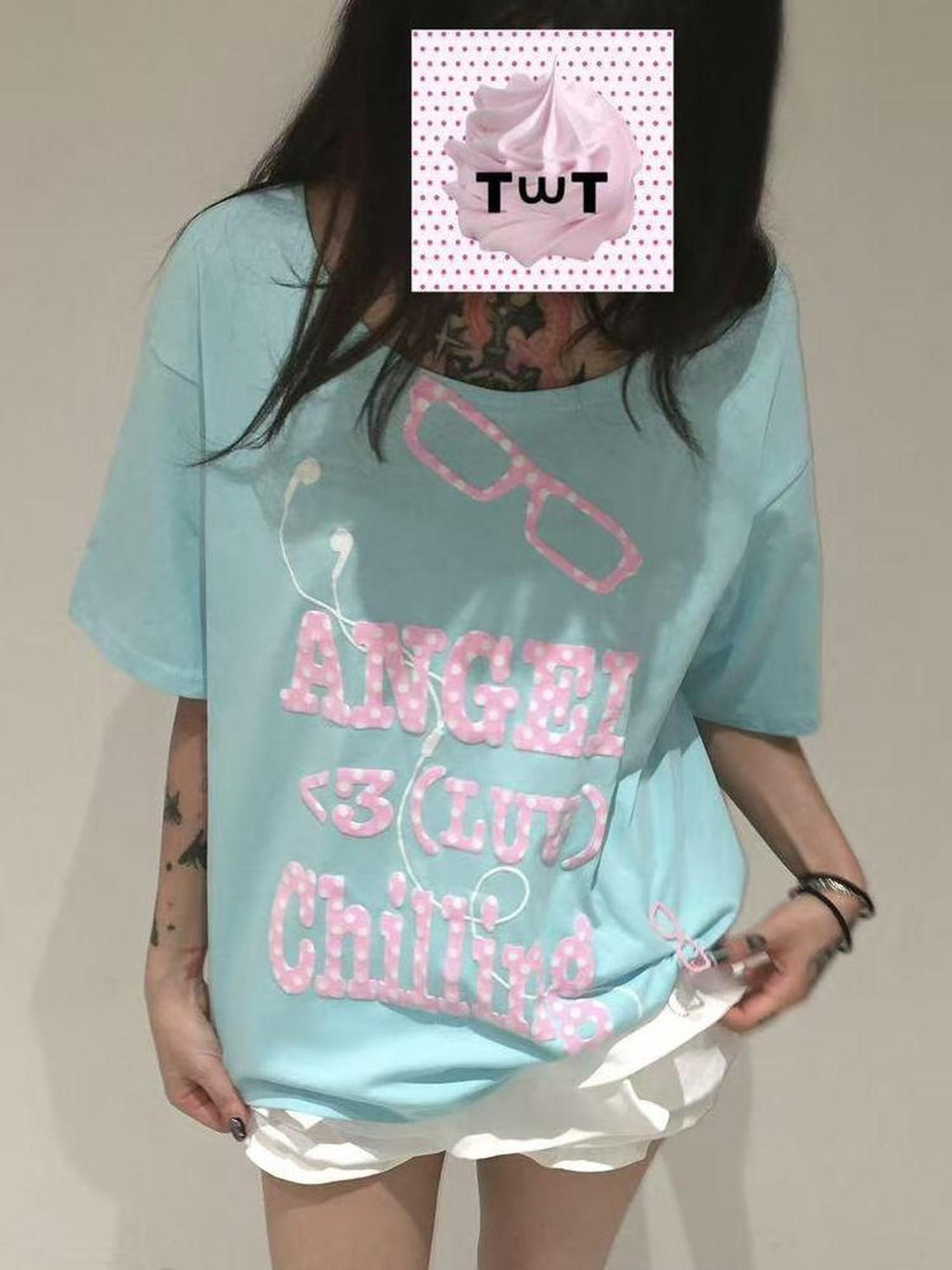 marumaruzip Y2k Graphic Cross Print Women&