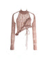 Tricolor Wool Knitted Hollow Top
