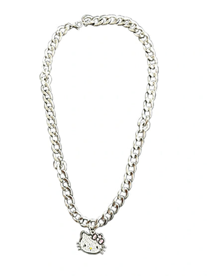 Y2K Heavy Metal Hello Kitty Necklace Accessory