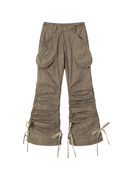Vintage Punk Distressed Washed Cargo Jogger Pants