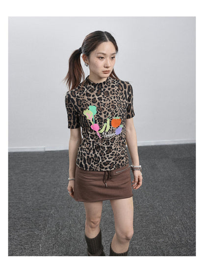 Achihara Women S Leopard Print Long Sleeve Tops