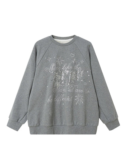 Sparkling Firework Embroidered Crewneck Sweatshirt