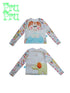 Frufru Gulu Autumn Angel Print White Cookie T Shirt Loose Fit Polyester