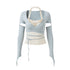 DIDDI MODA Ballet Blue Lace Detachable Two Piece Knit Top