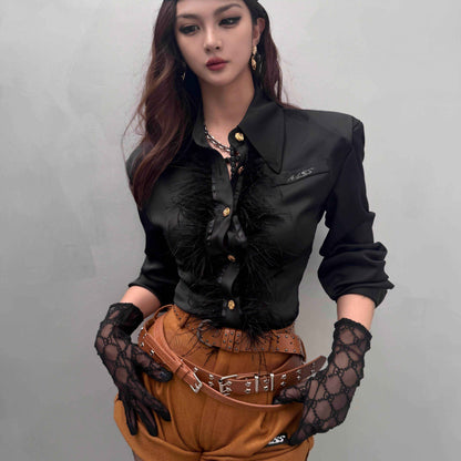 mss_studio_Black_White_Contrast_Ostrich_Feather_Trim_Women&