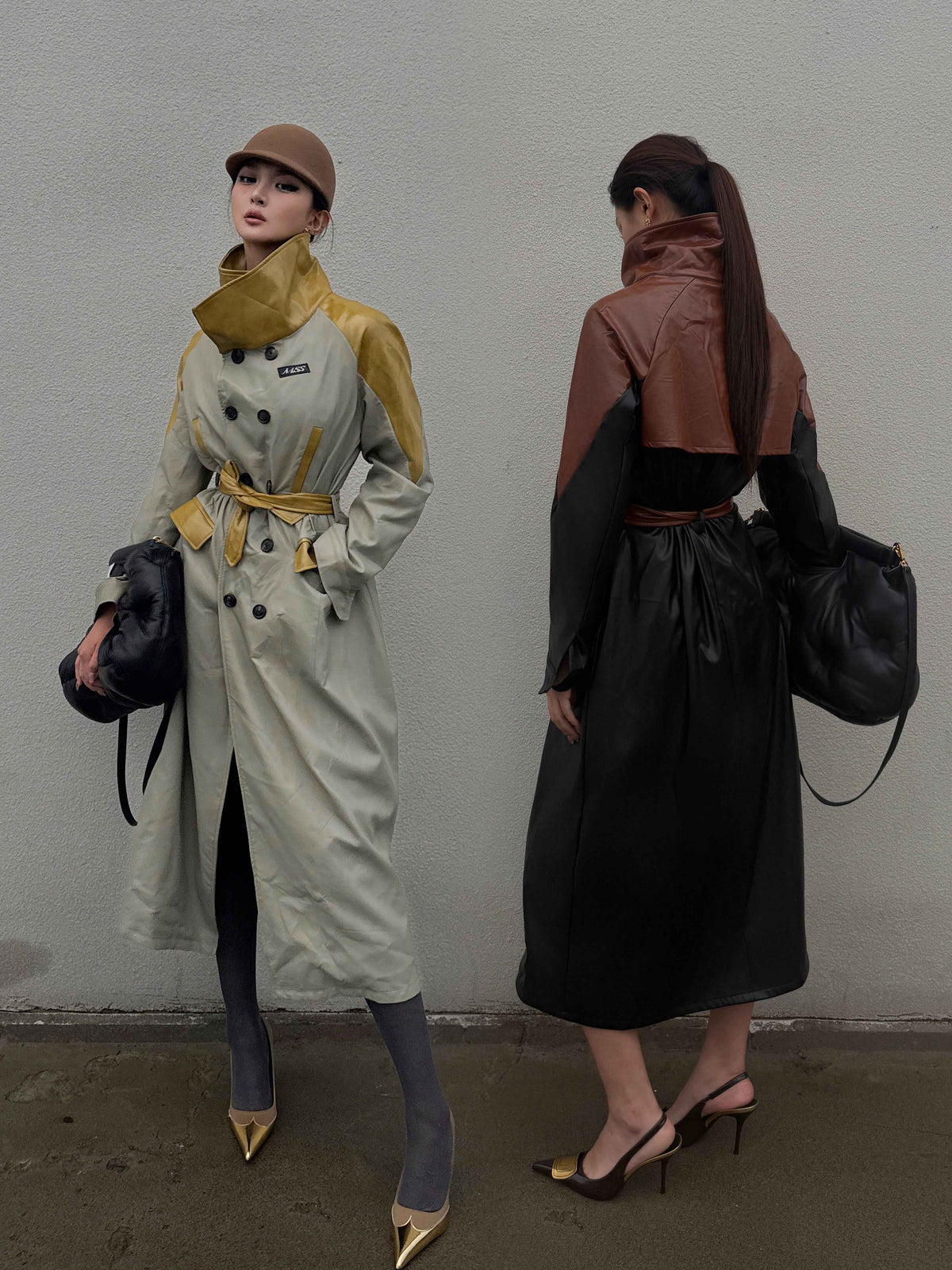 mss_studio_Color_Block_Double_Breasted_Stand_Collar_Pu_Women&