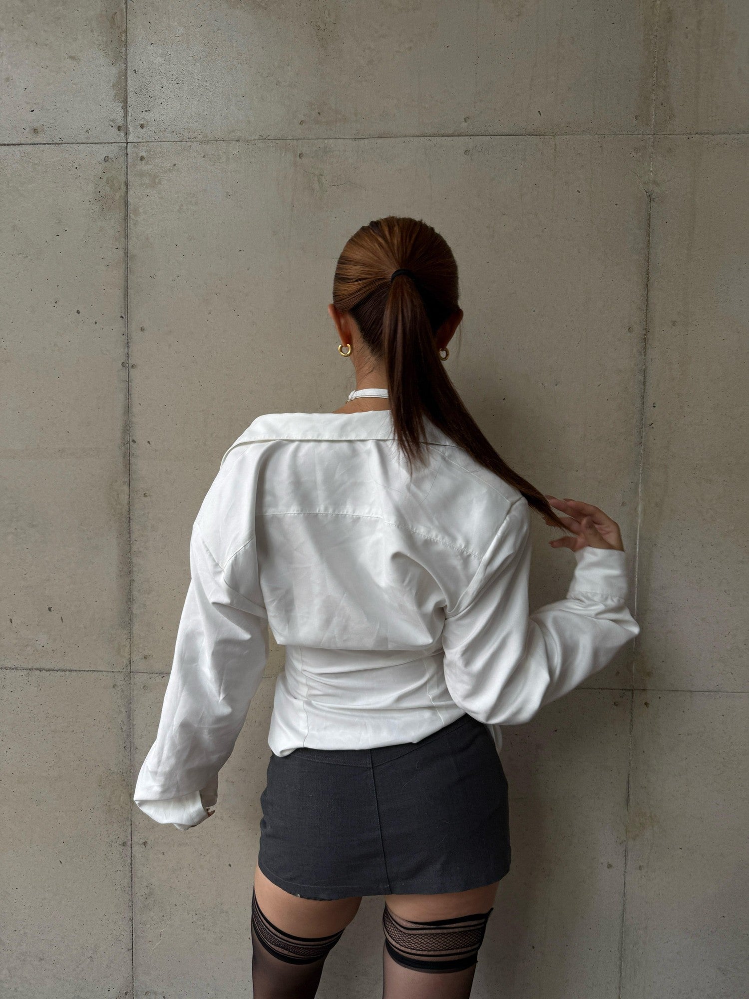 mss studio Playful Office Striped Padded Shoulders Cinched Waist Women&
