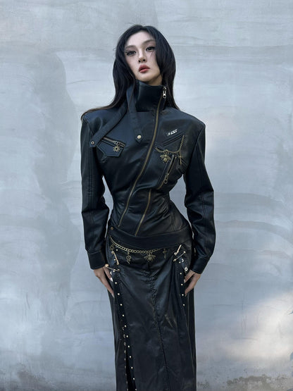 mss studio Retro Asymmetrical Metal Hardware Women&